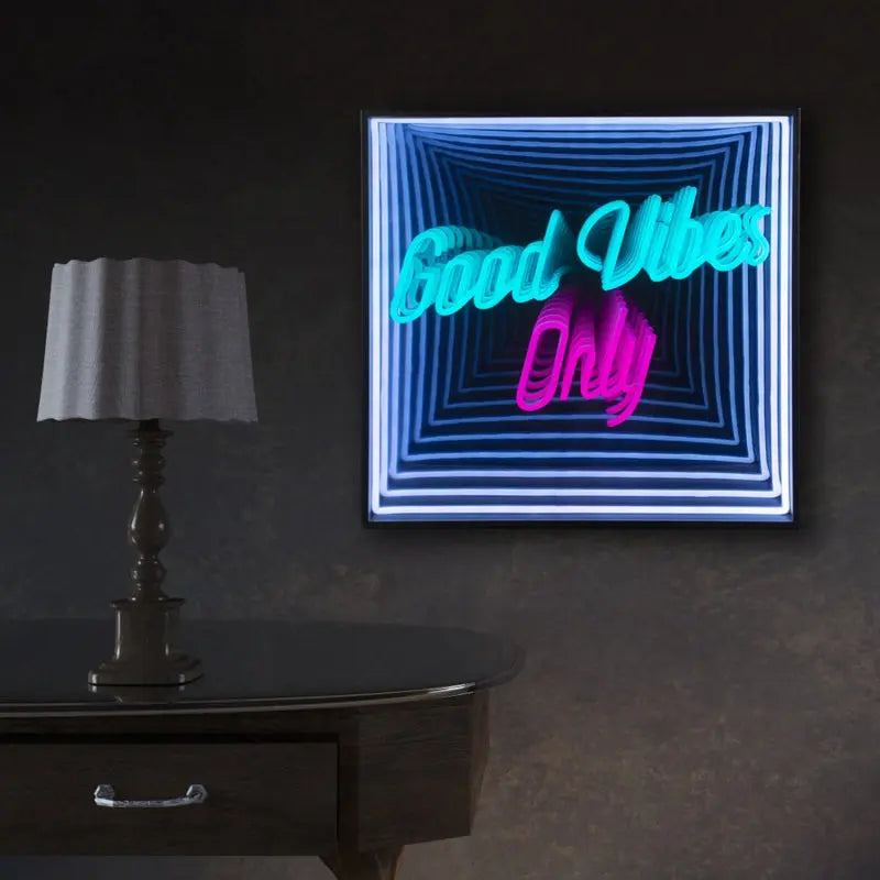 Good Vibes Only 3D Infinity LED Neon Sign - neonaffair
