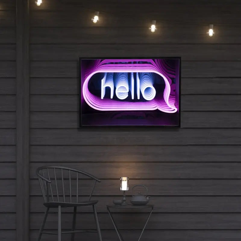 Hello 3D Infinity LED Neon Sign - neonaffair