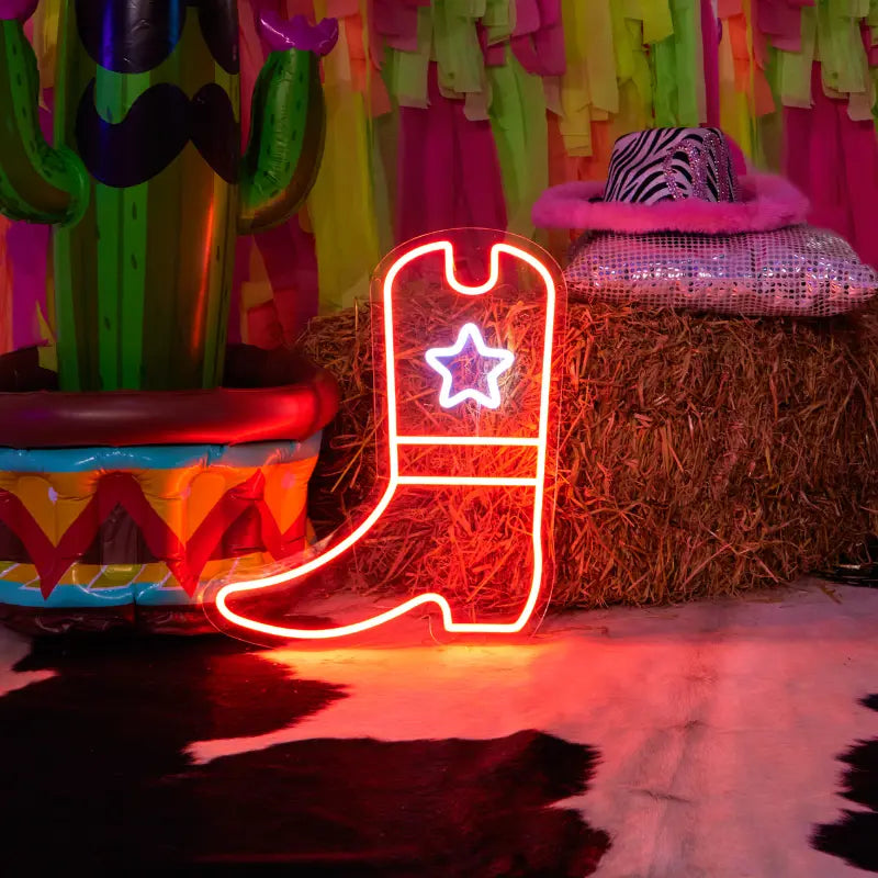 Megano The Cowboy Boot  LED Neon Sign - neonaffair