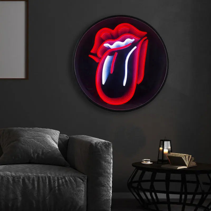 Rolling Stones 3D Infinity LED Neon Sign - neonaffair