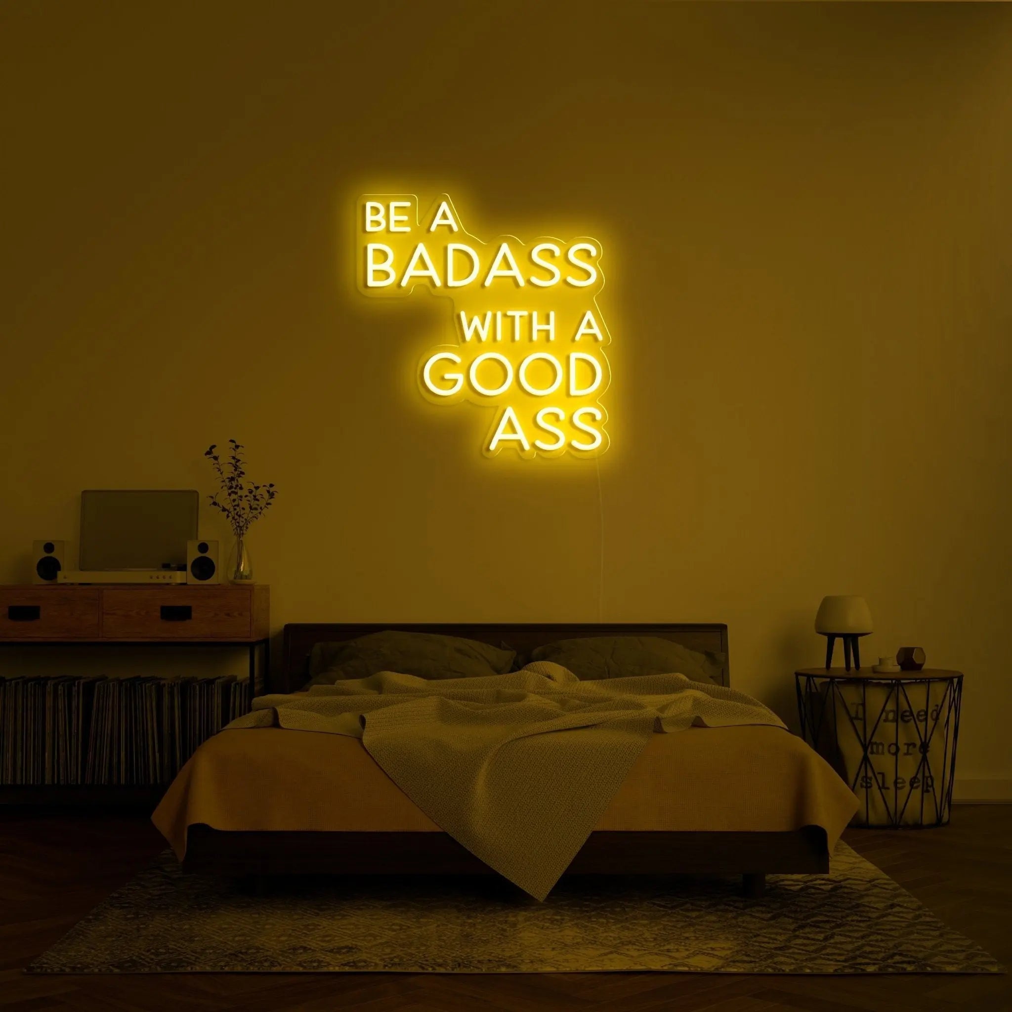'BE A BADASS WITH A GOOD ASS' LED Neon Sign - neonaffair