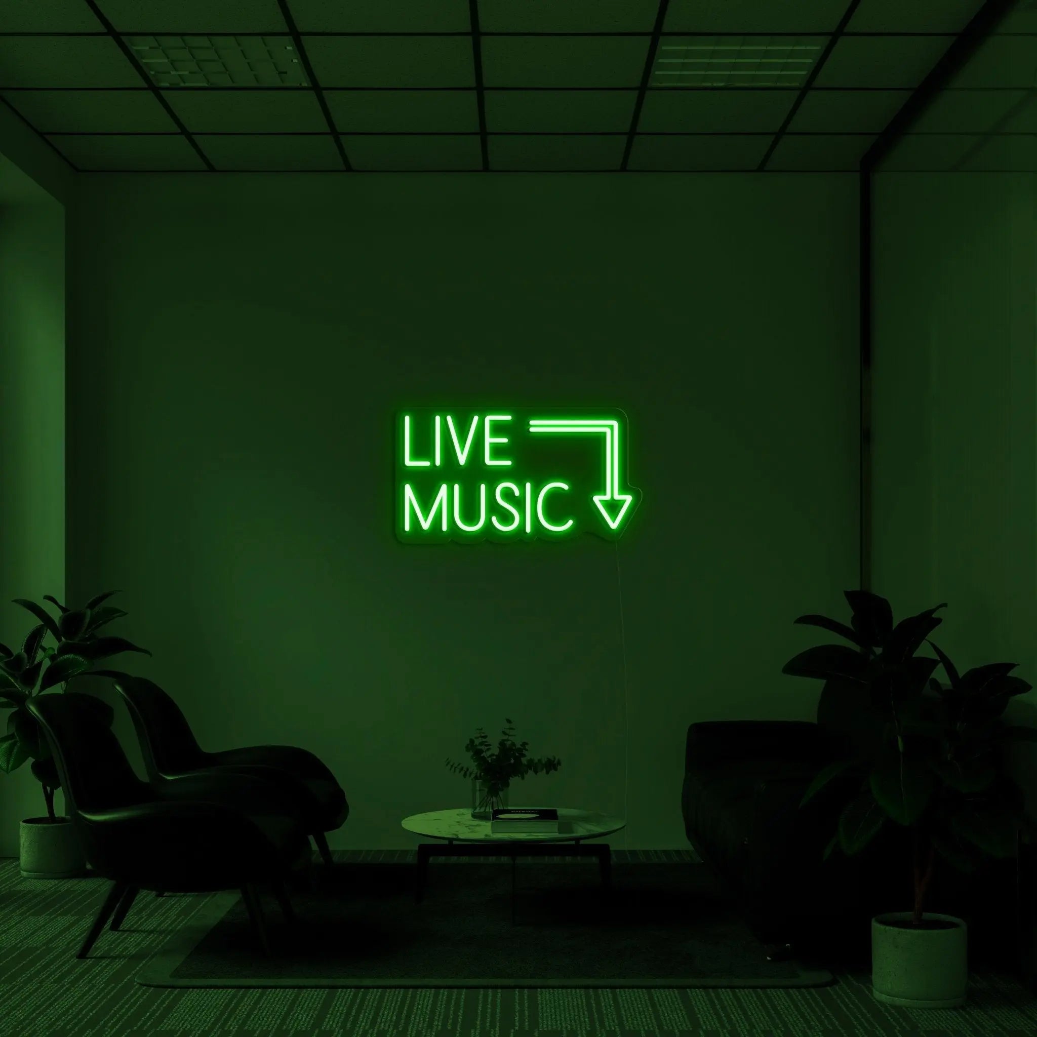 'Live Music' LED Neon Sign - neonaffair