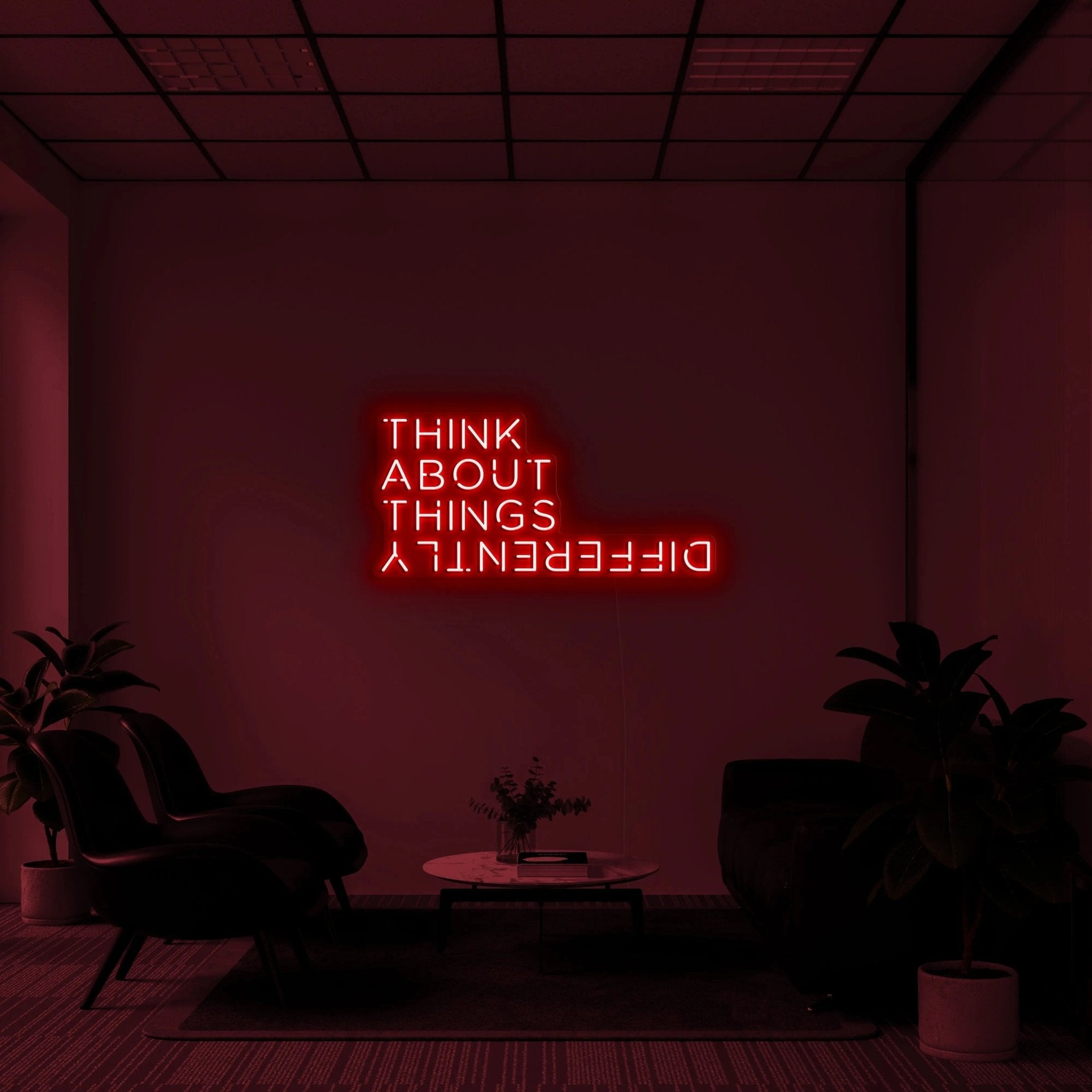 'THINK ABOUT THINGS DIFFERENTLY' Neon Sign - neonaffair