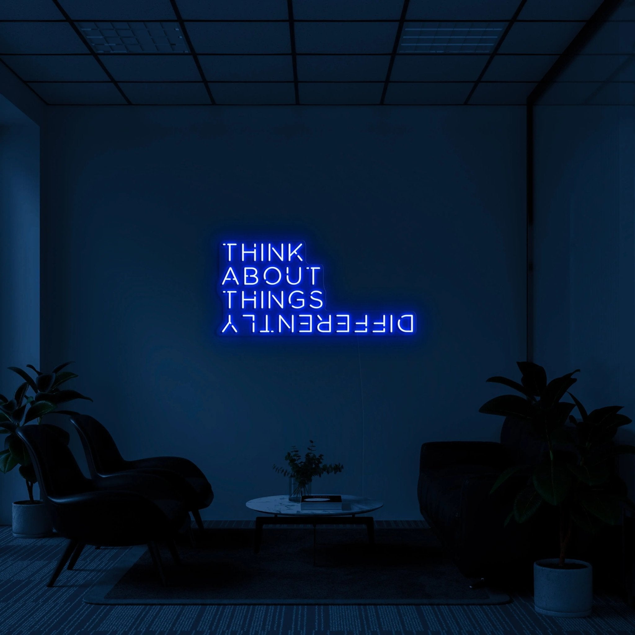 'THINK ABOUT THINGS DIFFERENTLY' Neon Sign - neonaffair