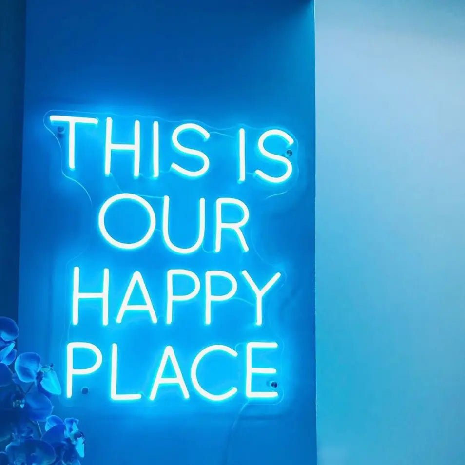 'This Is Our Happy Place' LED Neon Sign - neonaffair