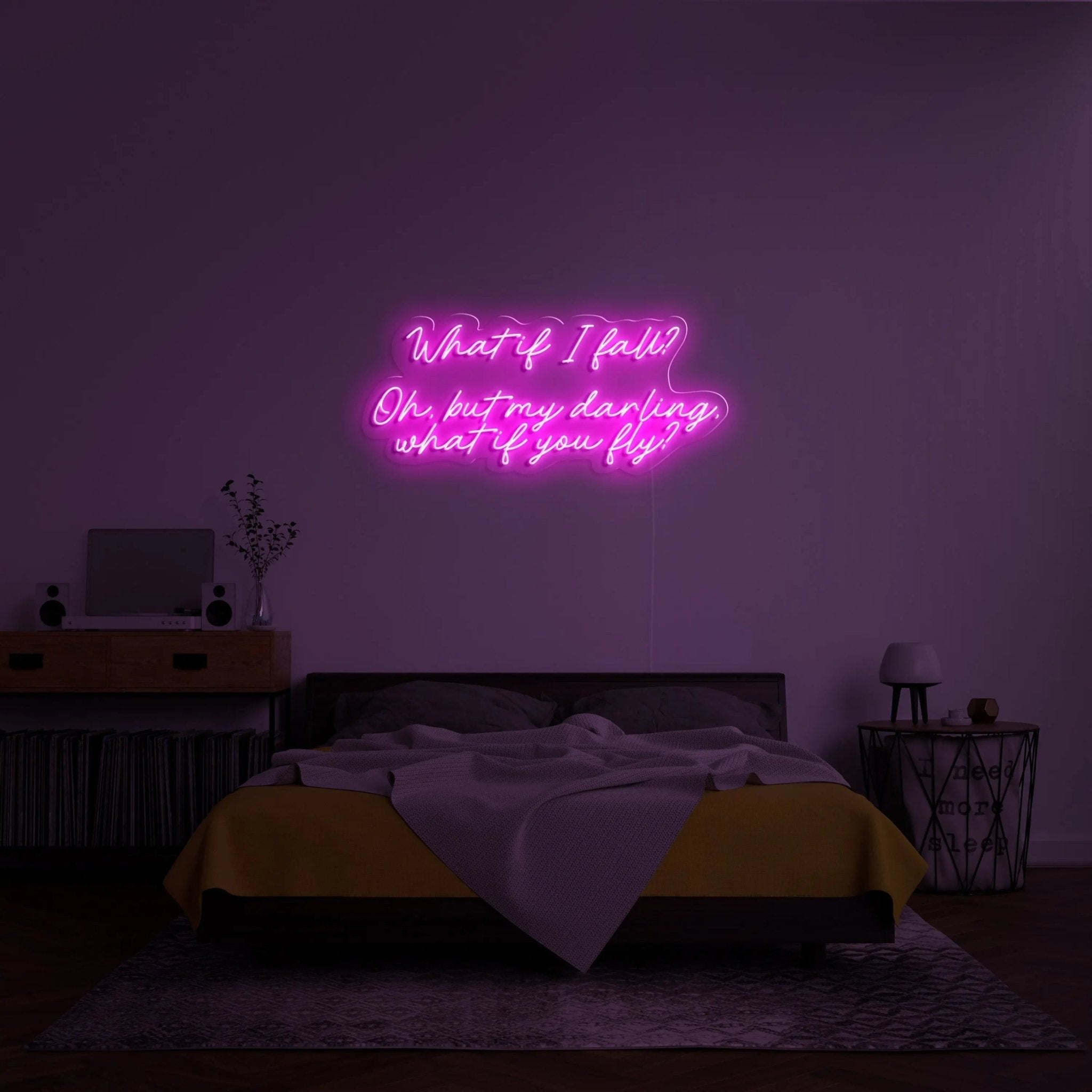 'What If I Fall?' LED Neon Sign - neonaffair