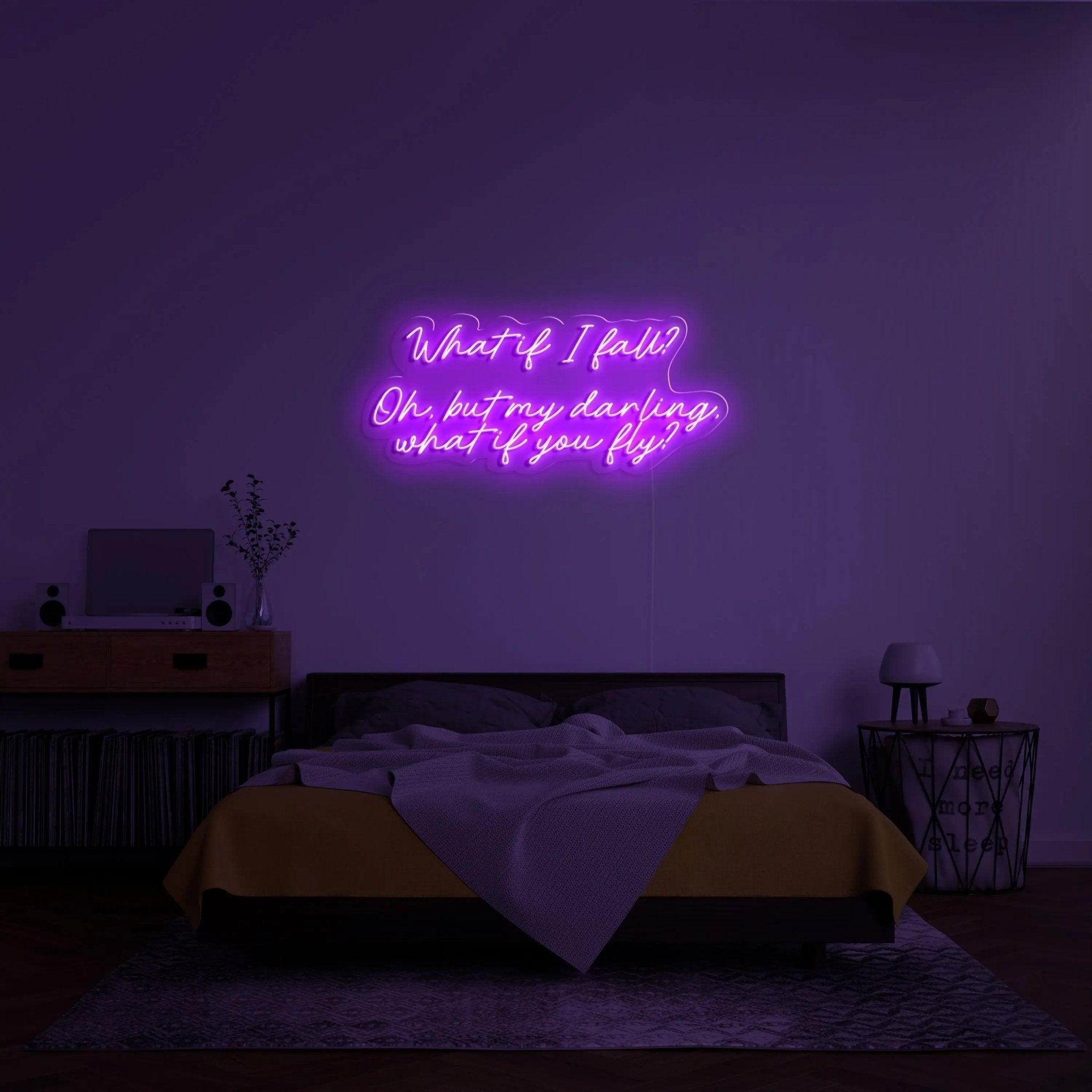 'What If I Fall?' LED Neon Sign - neonaffair