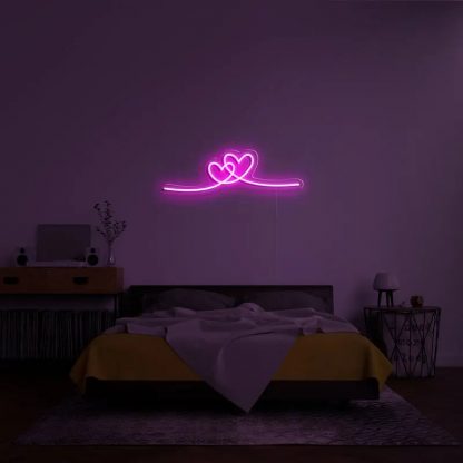 DOUBLE HEART LED NEON SIGN - neonaffair