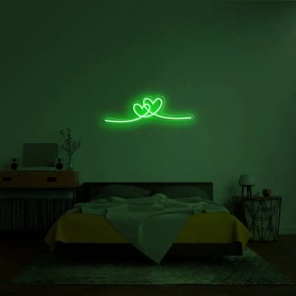 DOUBLE HEART LED NEON SIGN - neonaffair