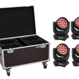 EUROLITE Set 4x LED TMH-X4 Moving-Head Wash Zoom + Case - neonaffair