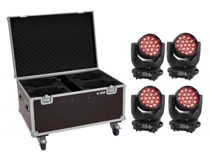 EUROLITE Set 4x LED TMH-X4 Moving-Head Wash Zoom + Case - neonaffair