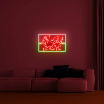 'Wales Flag' LED Neon Sign - neonaffair