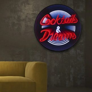 Cocktails Dreams 3D Infinity LED Neon Sign - neonaffair