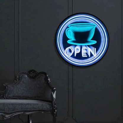 Coffee Open 3D Infinity LED Neon Sign - neonaffair