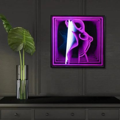 Dancing Girl 3D Infinity LED Neon Sign - neonaffair