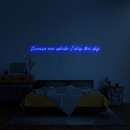 'Excuse me while I kiss the sky' LED Neon Sign - neonaffair