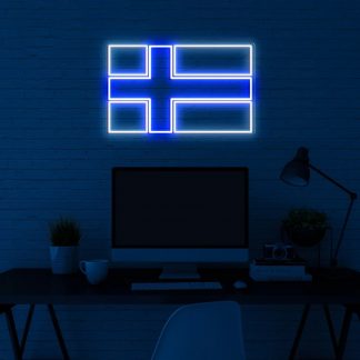 'Finland Flag' LED Neon Sign - neonaffair