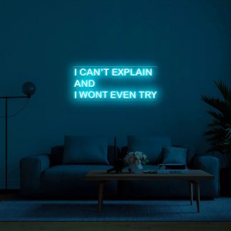 'I can't explain and I won't even try' LED Neon Sign - neonaffair