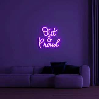 'Out and Proud' LED Neon Sign - neonaffair