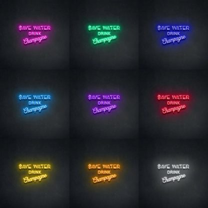 'Save Water' LED Neon Sign - neonaffair