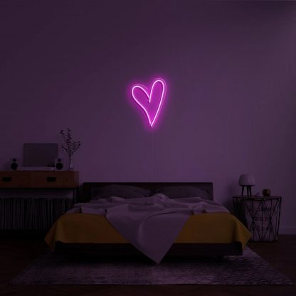 'Script Heart' LED Neon Sign - neonaffair