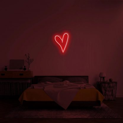 'Script Heart' LED Neon Sign - neonaffair