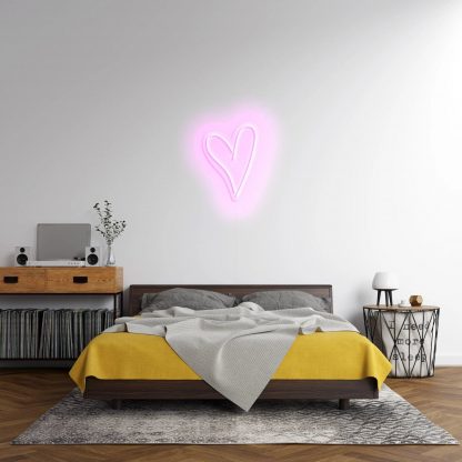 'Script Heart' LED Neon Sign - neonaffair