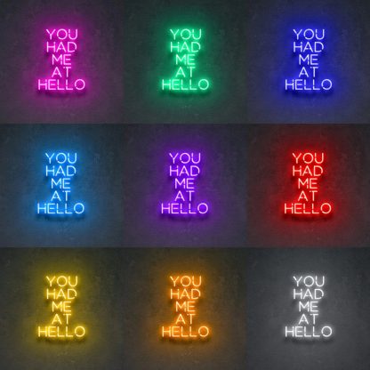 'You Had Me At Hello' Neon Sign - neonaffair